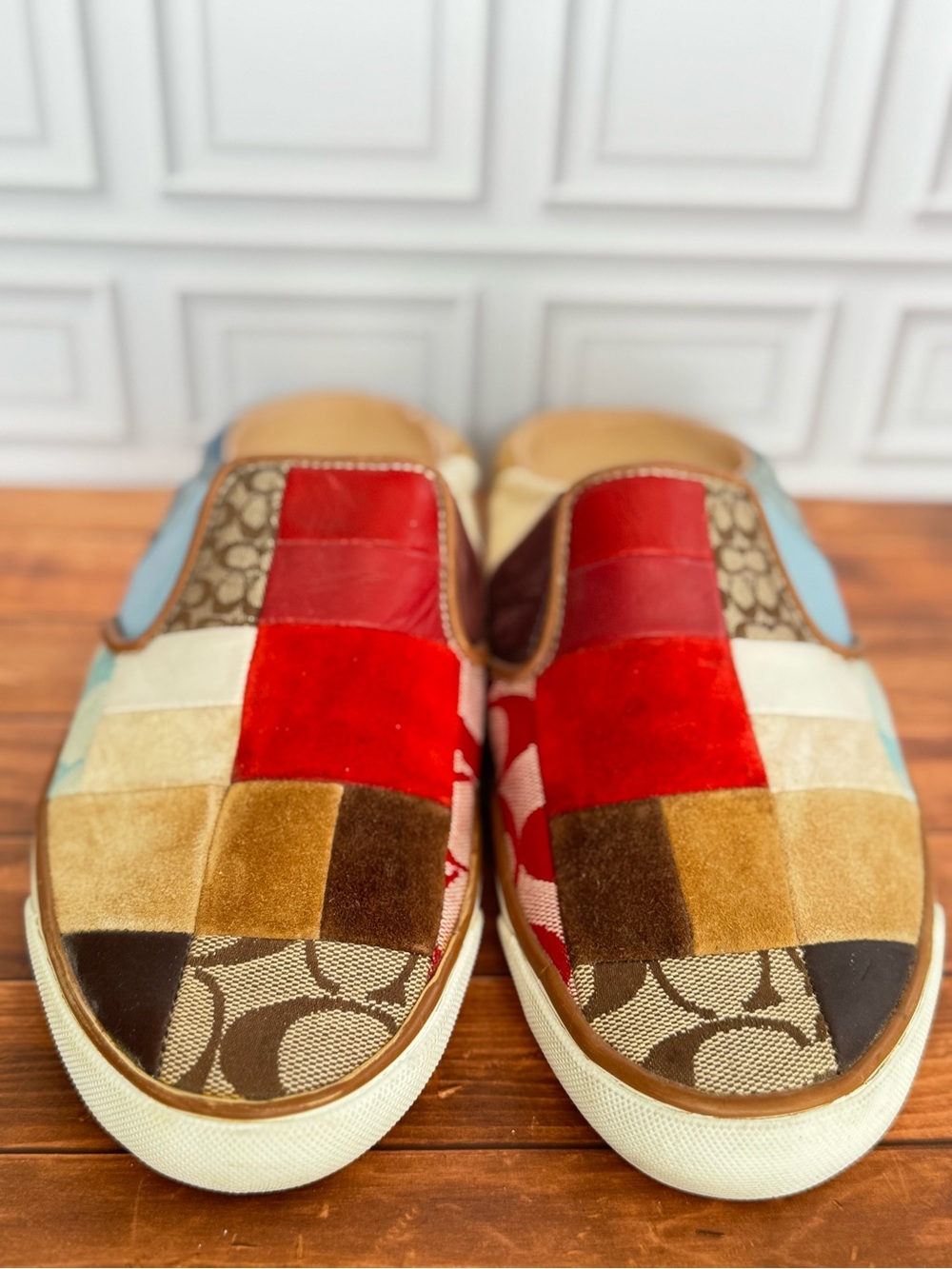 Rare Coach suede leather canvas Mules - Picture 2 of 7